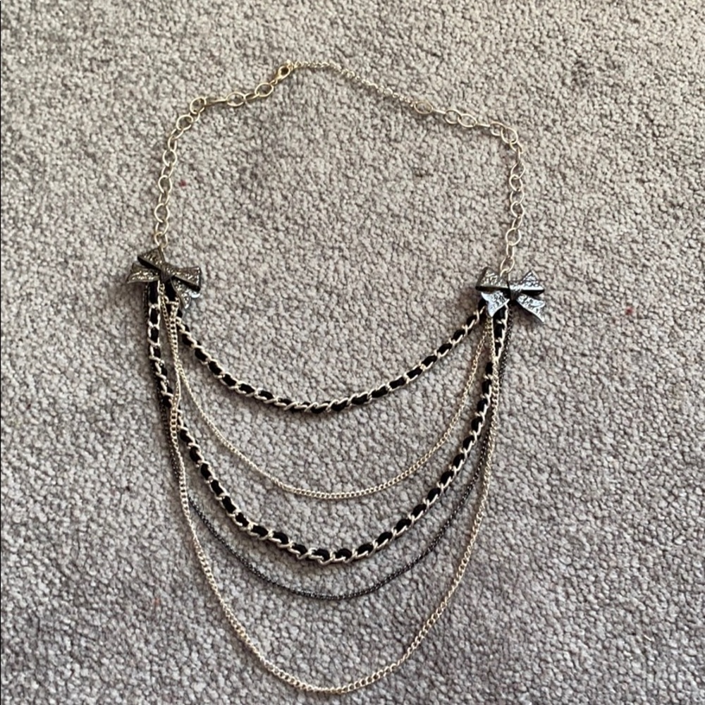 Layered bow necklace